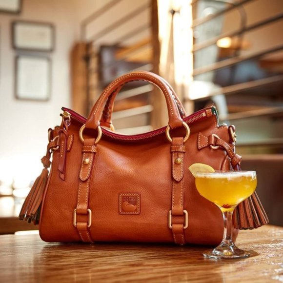 Dooney & Bourke Handbags - Dooney & Bourke Florentine Leather Satchel Natural